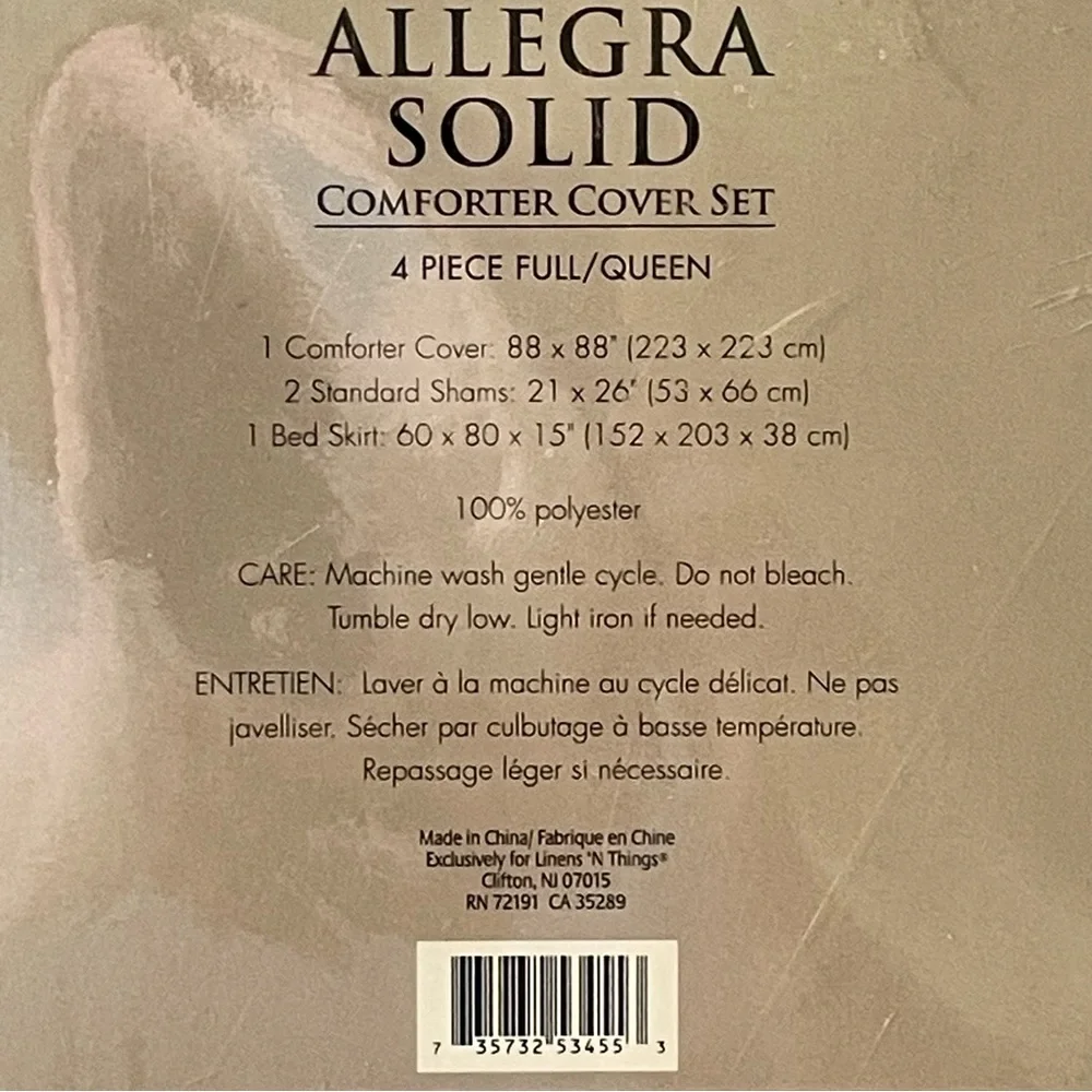 $15 SALE Comforter Cover Set Solid Textured Allegra Blue 4 Price Full/Queen